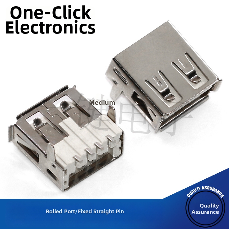 Σύνδεσμος USB 2.0 Type-A SMT, γωνία 90°, οριζόντιες και ευθείες επαφές