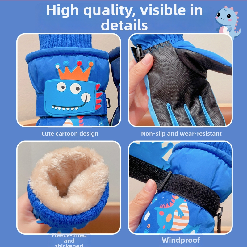 Laste suusakindad, Unisex, 6-12 aasta vanuses, Talv, Segu materjal, Kohandatavad