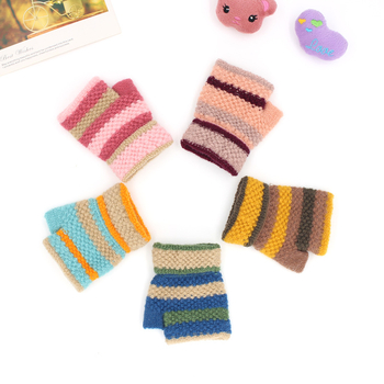 Beebide poole sõrmega kudumiskindad, unisex, triibuline muster, hoiavad sooja, 1–3 aastat, talv–kevad–sügis