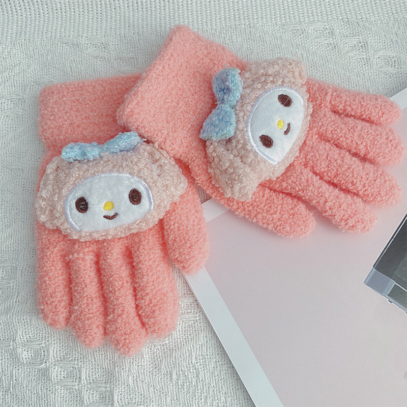 Laste akrüülist kudumiskindad karikatuurmotiiviga, vanusegrupp 2–6 aastat, soojad sügisel ja talvel 2023