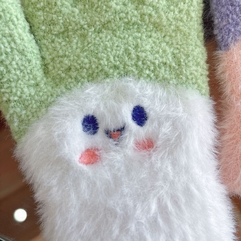 Vaikų žieminės pirštinės su penkiais pirštais, storos, atsparios dėvėjimui, cartoon stiliaus, lauko dviračio važiavimui