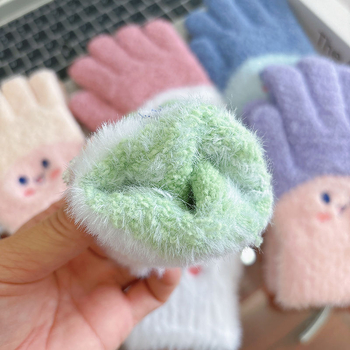 Vaikų žieminės pirštinės su penkiais pirštais, storos, atsparios dėvėjimui, cartoon stiliaus, lauko dviračio važiavimui