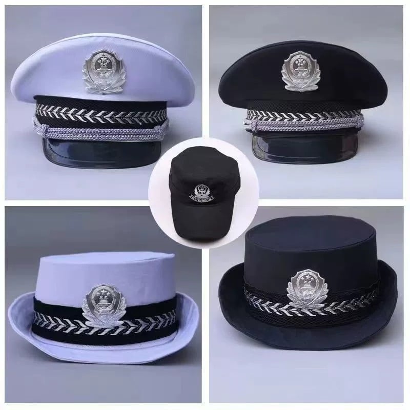 Dječja policijska kapa s uvijenim rubom, kupolastom krošnjom, od akrilnih vlakana, za uzrast 4–6 godina, proljeće–jesen