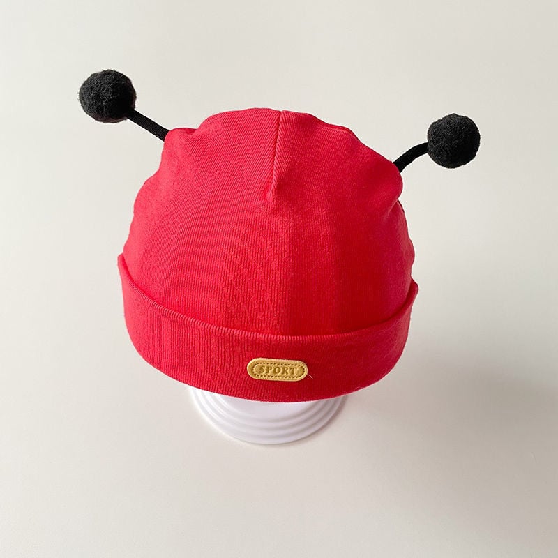 Памучна шапка за новородено, ветроустойчива и дишаща, куполна форма, четири сезона, сладък дизайн с пчела