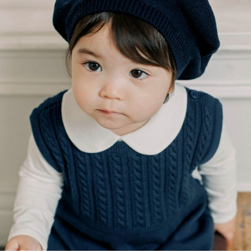 Jesen–zimska beretka za bebe, unisex, topla pletena kapa, bebi kapa, slikarski stil