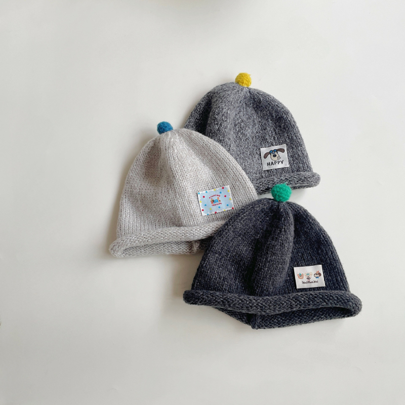 Koreanski stil pletene kapa za djecu za zimu s retro savijenim rubom, za dječake i djevojčice