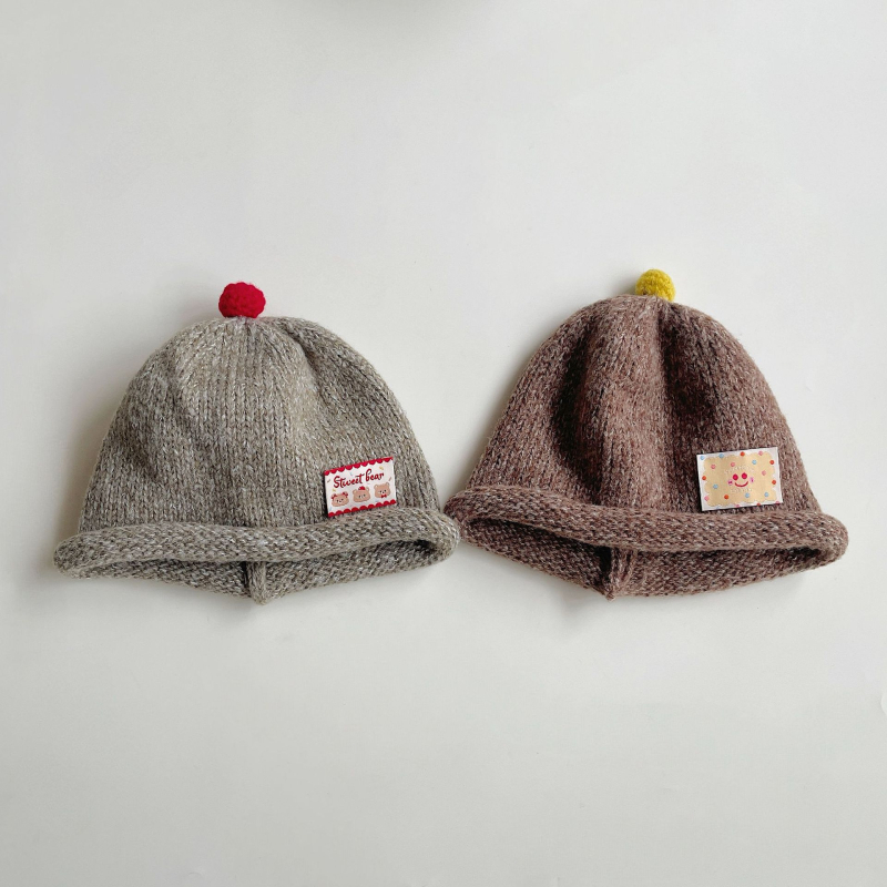 Koreanski stil pletene kapa za djecu za zimu s retro savijenim rubom, za dječake i djevojčice