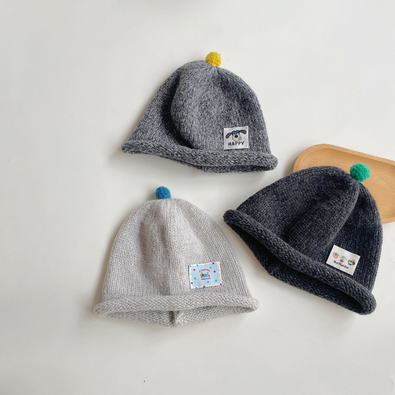 Koreanski stil pletene kapa za djecu za zimu s retro savijenim rubom, za dječake i djevojčice