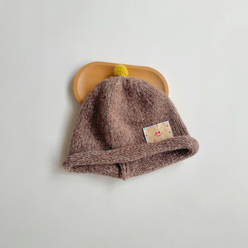 Koreanski stil pletene kapa za djecu za zimu s retro savijenim rubom, za dječake i djevojčice