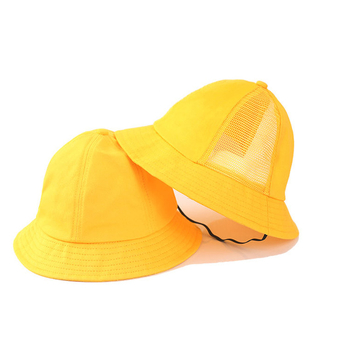 Детска рибарска шапка с принт на лого, къс козир, куполна корона, памучна смес, защита от слънцето