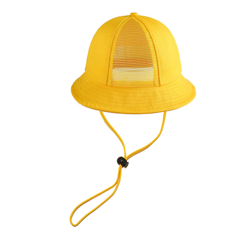 Детска рибарска шапка с принт на лого, къс козир, куполна корона, памучна смес, защита от слънцето