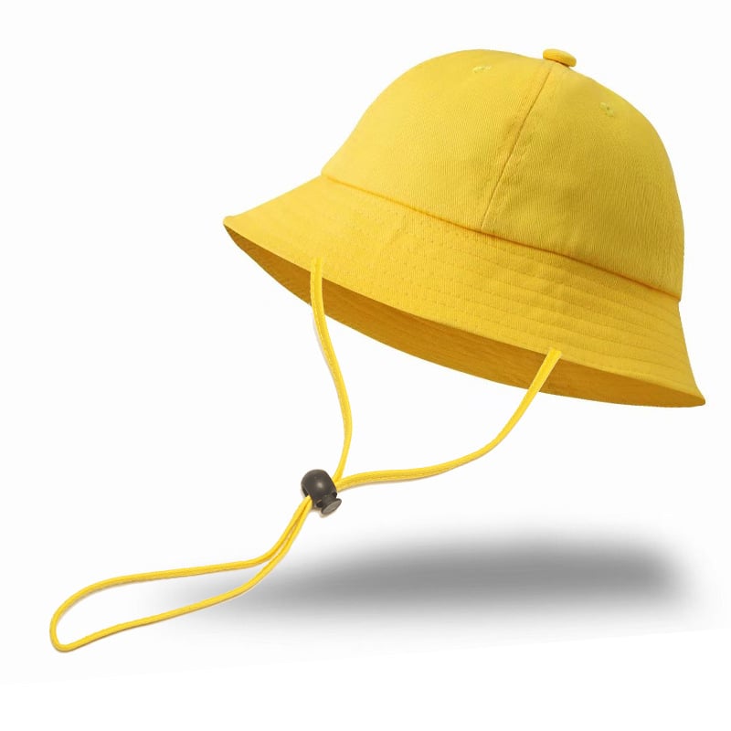 Детска рибарска шапка с принт на лого, къс козир, куполна корона, памучна смес, защита от слънцето