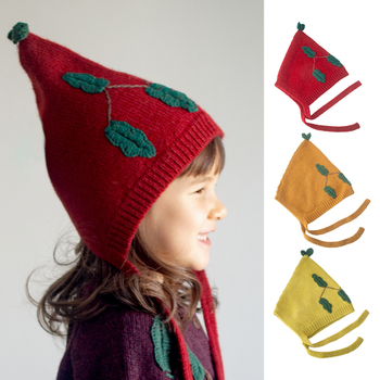 Плетена шапка за деца от 100% мерино вълна, топла и дишаща, с бродерия, четири сезона, за възрасти 1–2, 2–4, 4–6, 8–10 и над 10 години