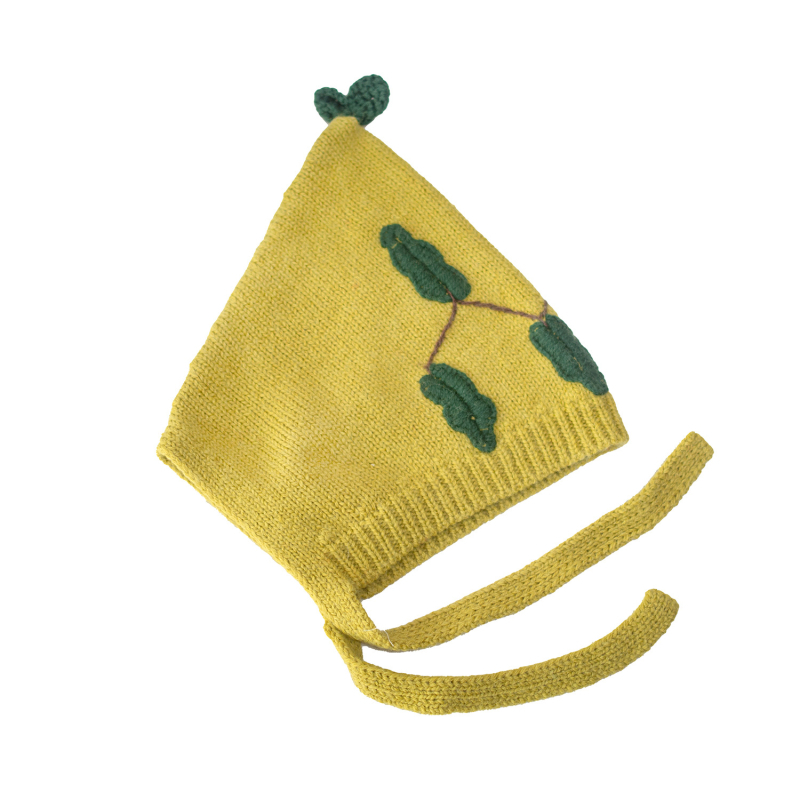 Плетена шапка за деца от 100% мерино вълна, топла и дишаща, с бродерия, четири сезона, за възрасти 1–2, 2–4, 4–6, 8–10 и над 10 години