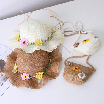 Gyerek szalmasapka széles karimával, kupola alakú koronával, légáteresztő, napsugár elleni védelem