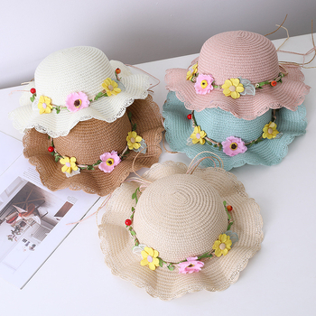 Gyerek szalmasapka széles karimával, kupola alakú koronával, légáteresztő, napsugár elleni védelem