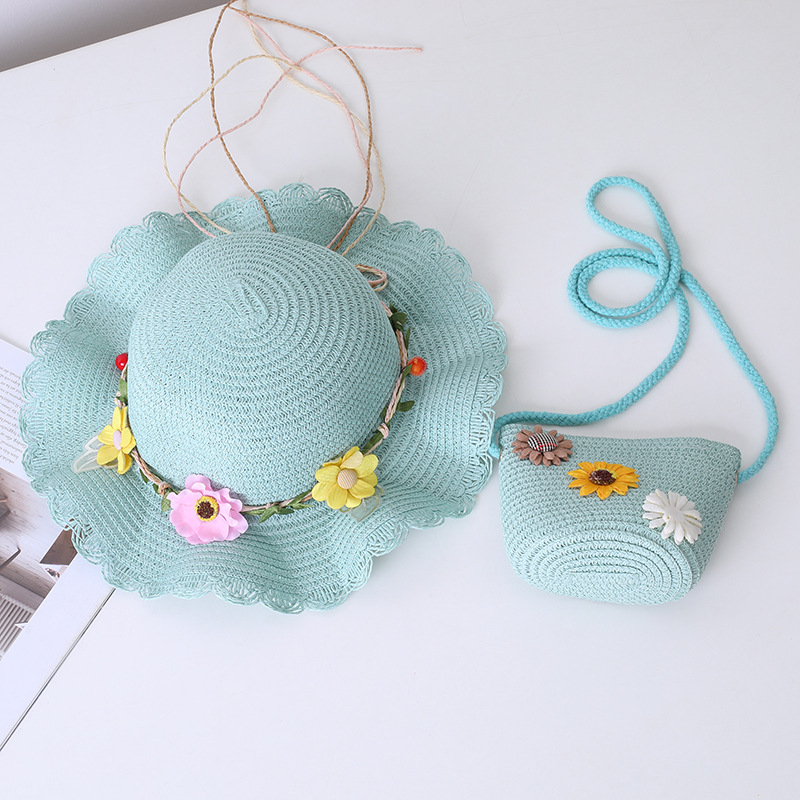 Gyerek szalmasapka széles karimával, kupola alakú koronával, légáteresztő, napsugár elleni védelem