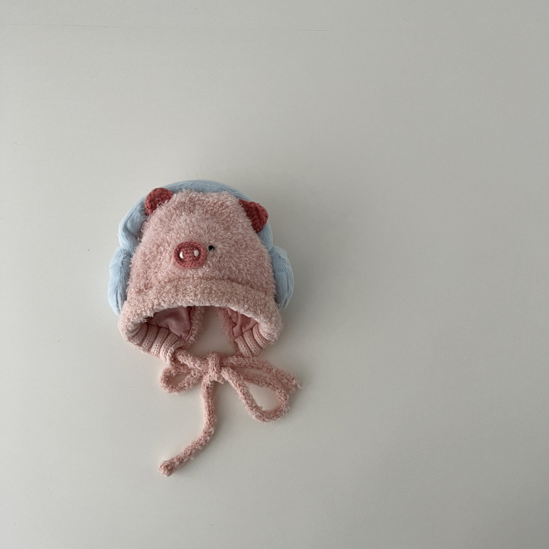 Zimska pletena pliš šapka za bebe i djecu 1–4 godine, kupolasti oblik s obodom, zaštita za uši, tie-dye uzorak