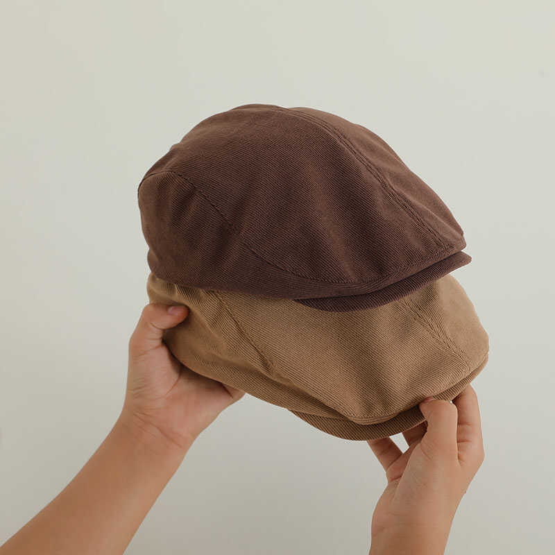 Dječji beret od pamuka, jednobojni, proljeće–jesen, stil slikara, unisex