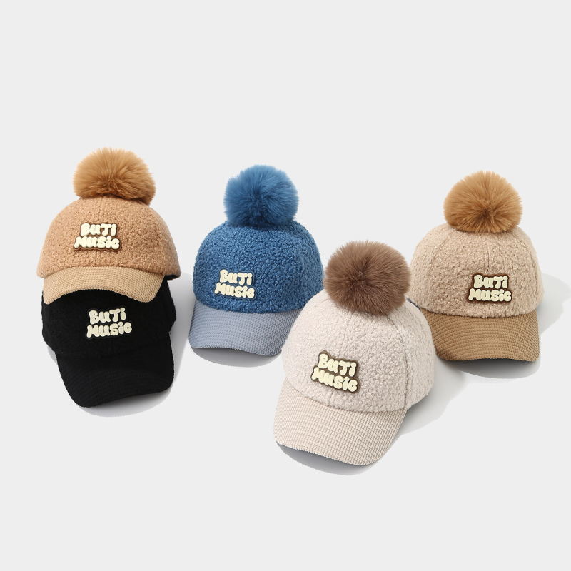 Laste beisbolimüts poistele, plüüsi sisemus, kuppelkroone, lai ääre, 2025 sügis, 71–80% puuvill