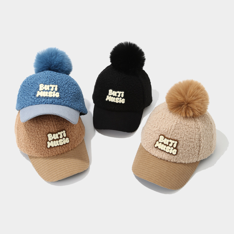 Laste beisbolimüts poistele, plüüsi sisemus, kuppelkroone, lai ääre, 2025 sügis, 71–80% puuvill