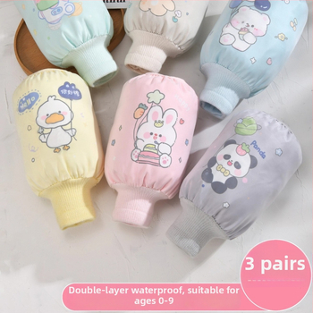 Laste veekindlad varrukad anti‑mustuse musteriga, unisex, karikatuurne muster, vanus 0–8 aastat, talviseks kasutamiseks