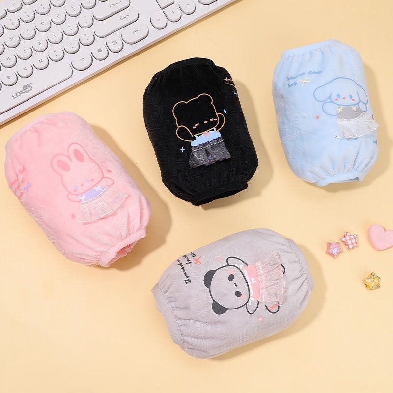 Laste plüüsvarrukad karikatüüriga - mustuse vastu, tikitud, polüestri kiud, sobivad 8–13-aastastele tüdrukutele, sügis-talv