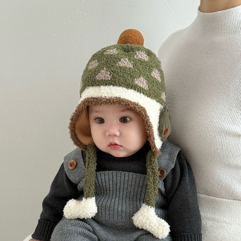 Talvine plüüsmüts beebile kõrvakaitsega — armas karu kujundus, 1–2 aastastele