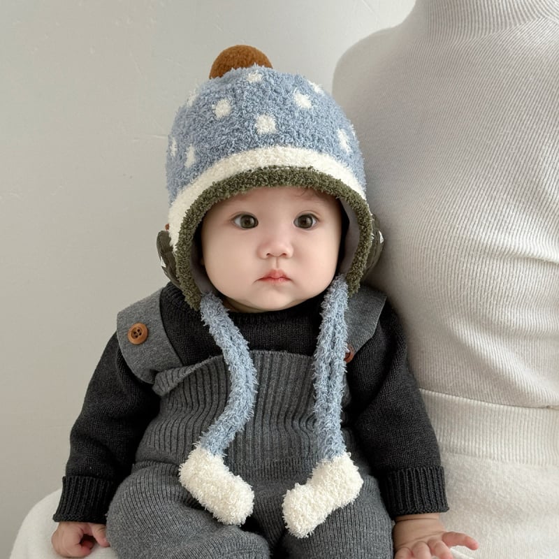 Talvine plüüsmüts beebile kõrvakaitsega — armas karu kujundus, 1–2 aastastele