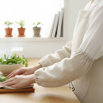 Λινά μανίκια κουζίνας για προστασία από λεκέδες, χωρίς μανίκια, μοντέρνος μινιμαλιστικός σχεδιασμός, για ενήλικες και παιδιά