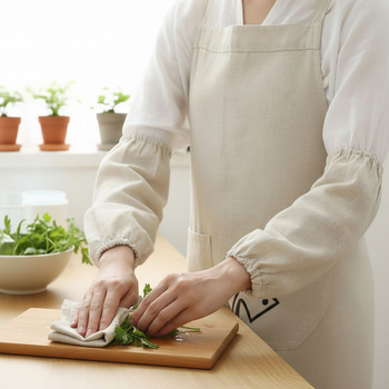 Λινά μανίκια κουζίνας για προστασία από λεκέδες, χωρίς μανίκια, μοντέρνος μινιμαλιστικός σχεδιασμός, για ενήλικες και παιδιά