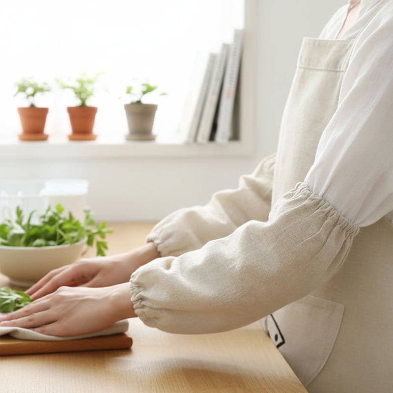 Λινά μανίκια κουζίνας για προστασία από λεκέδες, χωρίς μανίκια, μοντέρνος μινιμαλιστικός σχεδιασμός, για ενήλικες και παιδιά