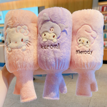 Laste plüüsist käerõngad Cinnamon Dog motiiviga, ühetone erimustriga, 100% puuvill, reljeetne tekstuur, hoiab sooja, sügis-talv