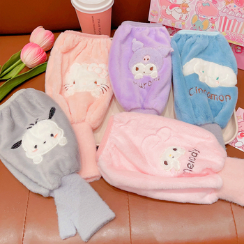 Laste plüüsist käerõngad Cinnamon Dog motiiviga, ühetone erimustriga, 100% puuvill, reljeetne tekstuur, hoiab sooja, sügis-talv