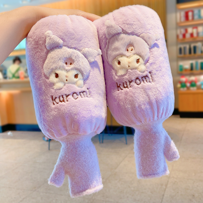 Laste plüüsist käerõngad Cinnamon Dog motiiviga, ühetone erimustriga, 100% puuvill, reljeetne tekstuur, hoiab sooja, sügis-talv