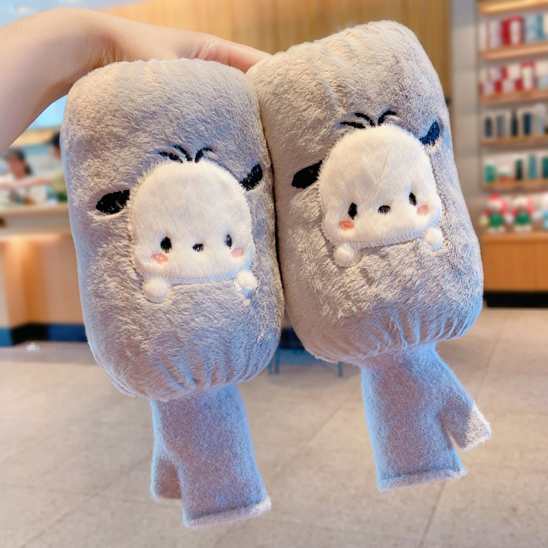 Laste plüüsist käerõngad Cinnamon Dog motiiviga, ühetone erimustriga, 100% puuvill, reljeetne tekstuur, hoiab sooja, sügis-talv