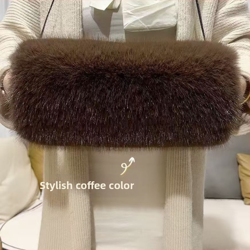 Unisex pikad kunstliku karusnaha varrukasoojendid sametise pinnaga, ühevärviline muster, hoiavad sooja talvel, kevadel ja sügisel