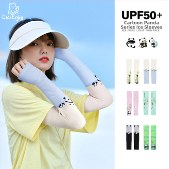 Παιδικά UV μανίκια Ice Silk, Panda σχέδιο, Νάιλον 81-95% περιεχόμενο, Καλοκαίρι 2023, Φρέσκο και γλυκό στυλ