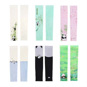 Παιδικά UV μανίκια Ice Silk, Panda σχέδιο, Νάιλον 81-95% περιεχόμενο, Καλοκαίρι 2023, Φρέσκο και γλυκό στυλ