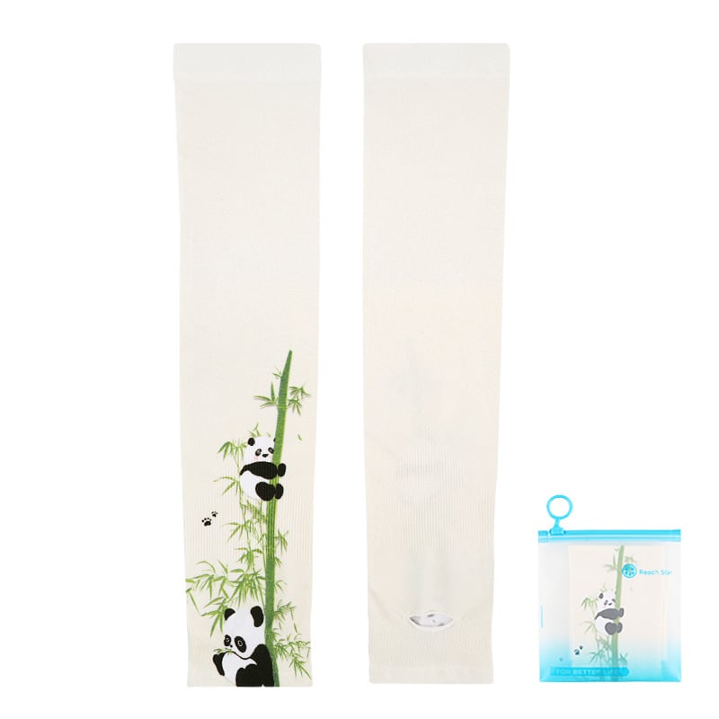 Παιδικά UV μανίκια Ice Silk, Panda σχέδιο, Νάιλον 81-95% περιεχόμενο, Καλοκαίρι 2023, Φρέσκο και γλυκό στυλ