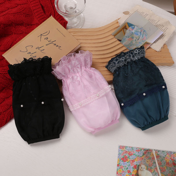 Δαντελένιες προστατευτικές μανσέτες διπλού στρώματος, κοντές, αντιβρωμικές, για γυναίκες, κορεατικό στυλ