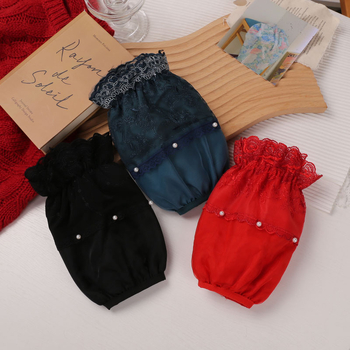 Δαντελένιες προστατευτικές μανσέτες διπλού στρώματος, κοντές, αντιβρωμικές, για γυναίκες, κορεατικό στυλ