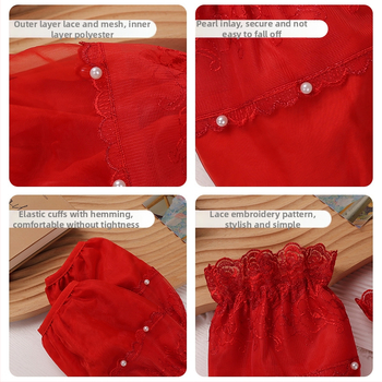 Δαντελένιες προστατευτικές μανσέτες διπλού στρώματος, κοντές, αντιβρωμικές, για γυναίκες, κορεατικό στυλ