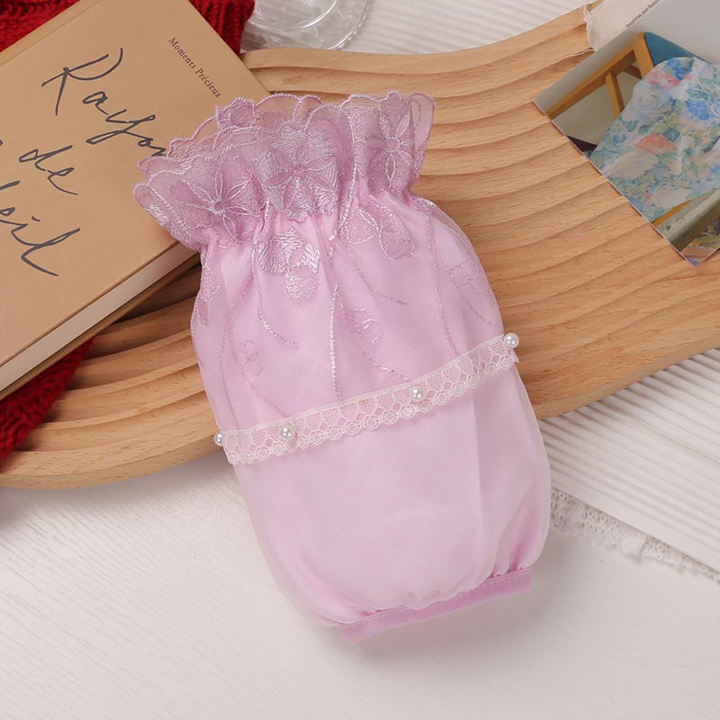 Δαντελένιες προστατευτικές μανσέτες διπλού στρώματος, κοντές, αντιβρωμικές, για γυναίκες, κορεατικό στυλ