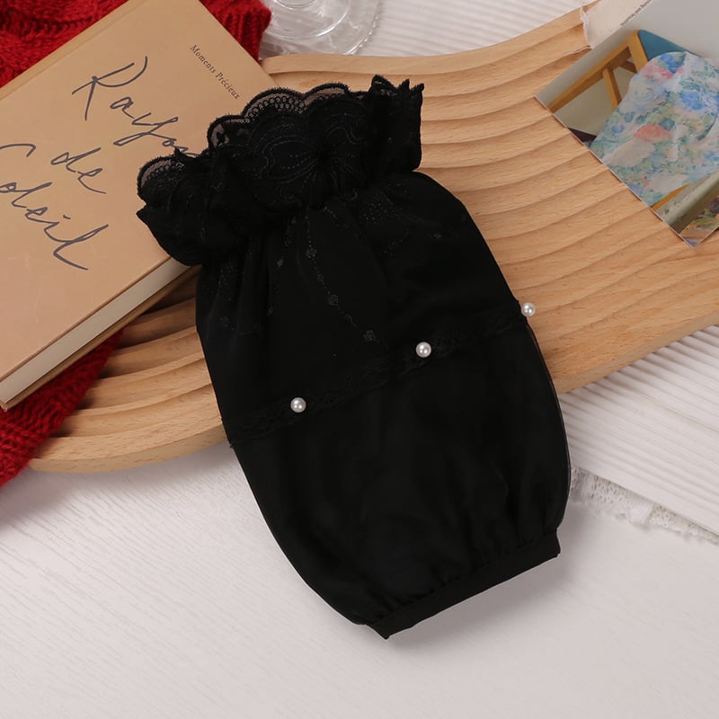 Δαντελένιες προστατευτικές μανσέτες διπλού στρώματος, κοντές, αντιβρωμικές, για γυναίκες, κορεατικό στυλ