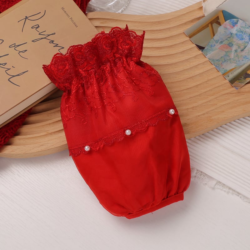 Δαντελένιες προστατευτικές μανσέτες διπλού στρώματος, κοντές, αντιβρωμικές, για γυναίκες, κορεατικό στυλ