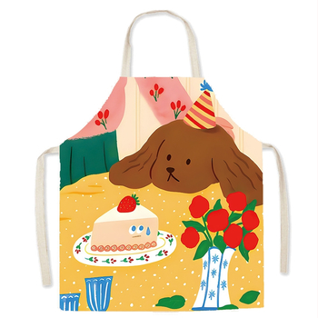 Ποδιά σε στυλ καρτούν, χωρίς μανίκια, αντι-λεκέδων, πολυεστέρας, για οικιακή μαγειρική