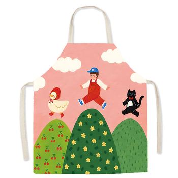 Ποδιά σε στυλ καρτούν, χωρίς μανίκια, αντι-λεκέδων, πολυεστέρας, για οικιακή μαγειρική