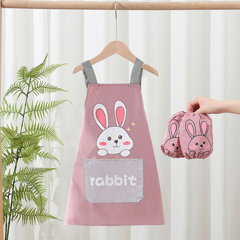 Bērnu ūdensdrošs priekšauts zīmēšanai ar piedurknēm, poliesters, drošības klase A, vecums 3–8 gadi