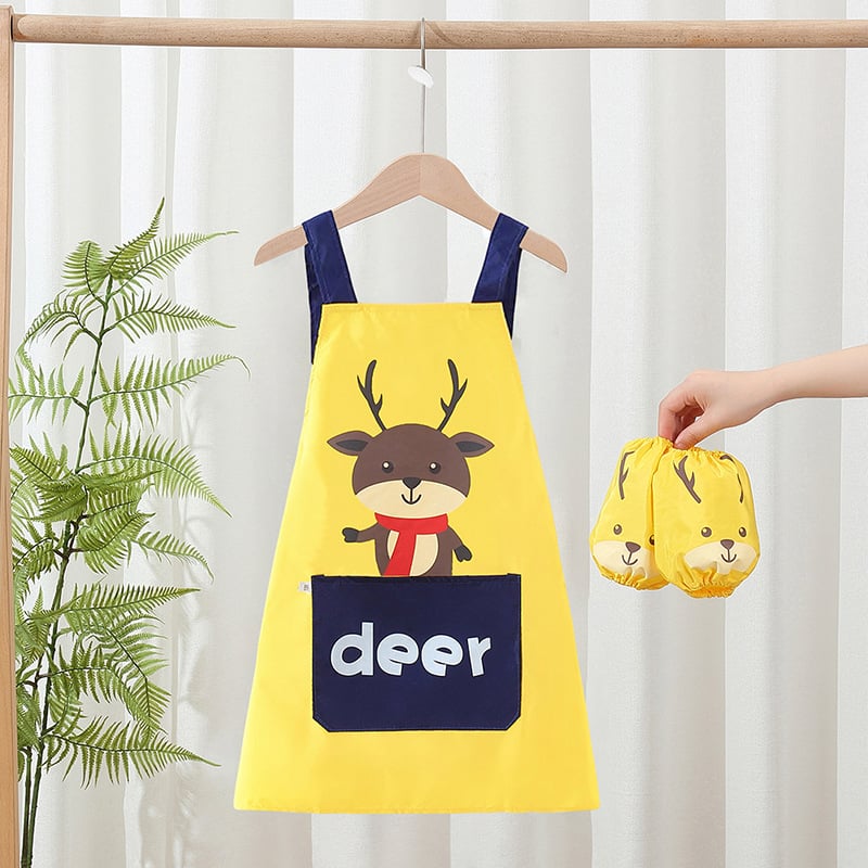 Bērnu ūdensdrošs priekšauts zīmēšanai ar piedurknēm, poliesters, drošības klase A, vecums 3–8 gadi